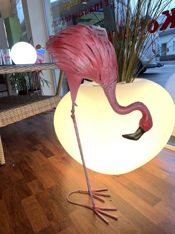 Flamingo Deko-Element aus Metall ca. 78 cm Hoch / Incl. Gratis OP Maske ...