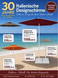 Design Sonnenschirme Aktion 30 Jahre Der Innenausstatter Sven Meißner